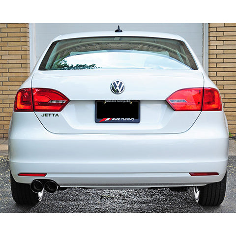 AWE Tuning, AWE Touring Edition Exhaust with Black Tips | 2011-2013 Volkswagen Jetta TDI (3015-23026)