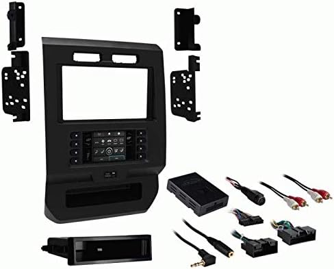 BRAND, CARXTC, CATEGORY, VEHICLE AUDIO & VIDEO INSTALLATION, Double or Single Din Install Car Stereo Dash Kit, Electronic Harness and Antenna Adapter for New Radio Fits 2017-2019 Ford F-250/350/450/550 w/ 4.2-inch Color Screen, w/auto a/c - Charcoal